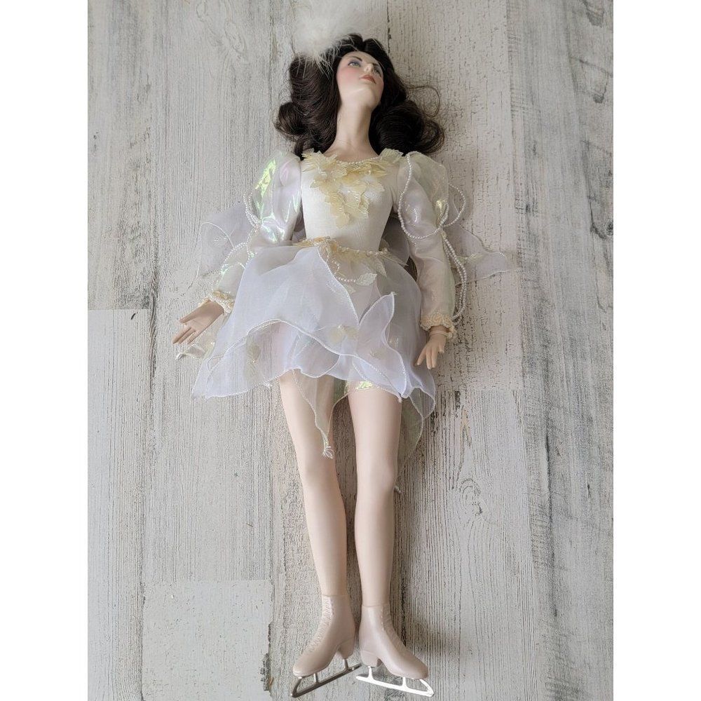 Franklin heirloom Peggy Fleming AS IS ice skater‎ porcelain doll collectible